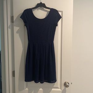 Navy Blue cocktail dress with short sleeves